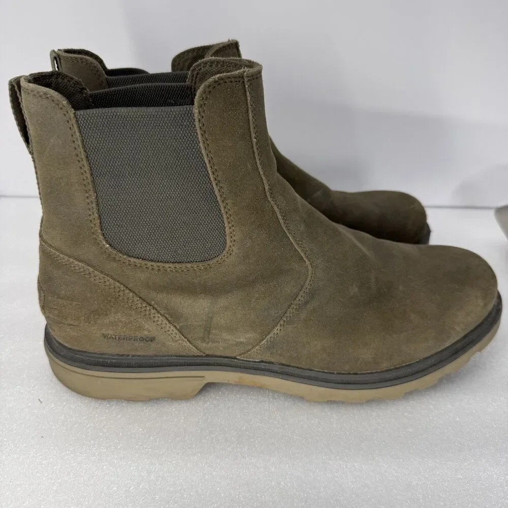Sorel Chelsea Boots Mens Size 13 Brown Gray Suede Waterproof Winter NM4900-246